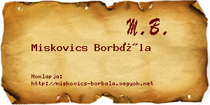 Miskovics Borbála névjegykártya